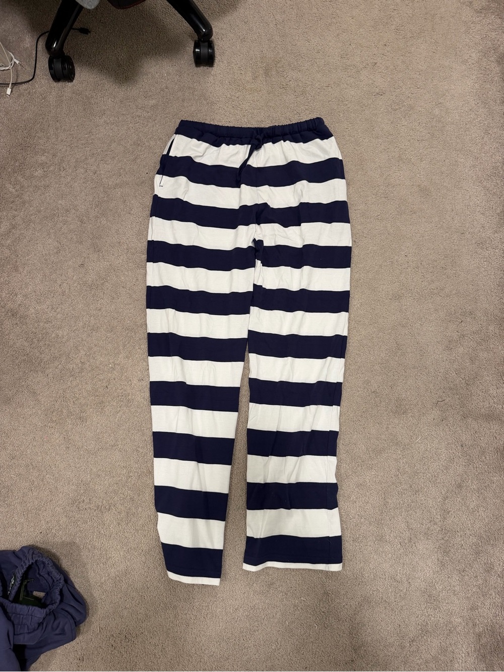 Daily Drills Navy and White Striped Lounge Pants